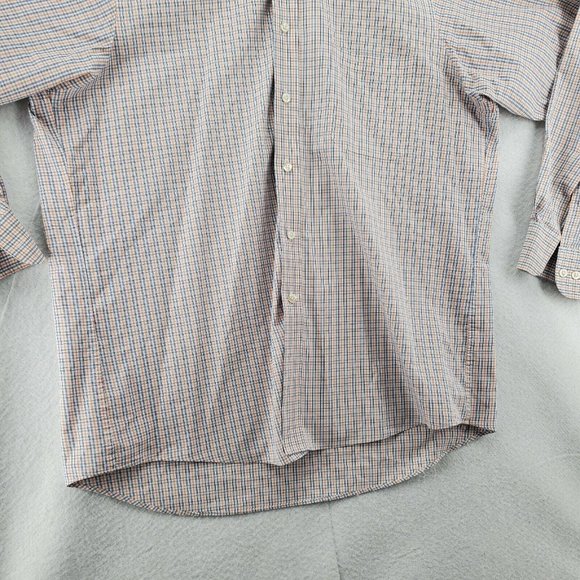 Chaps Shirt Men's Long Sleeve Classic Fit Plaid Casual Button Up White 16.5 - Picture 4 of 11